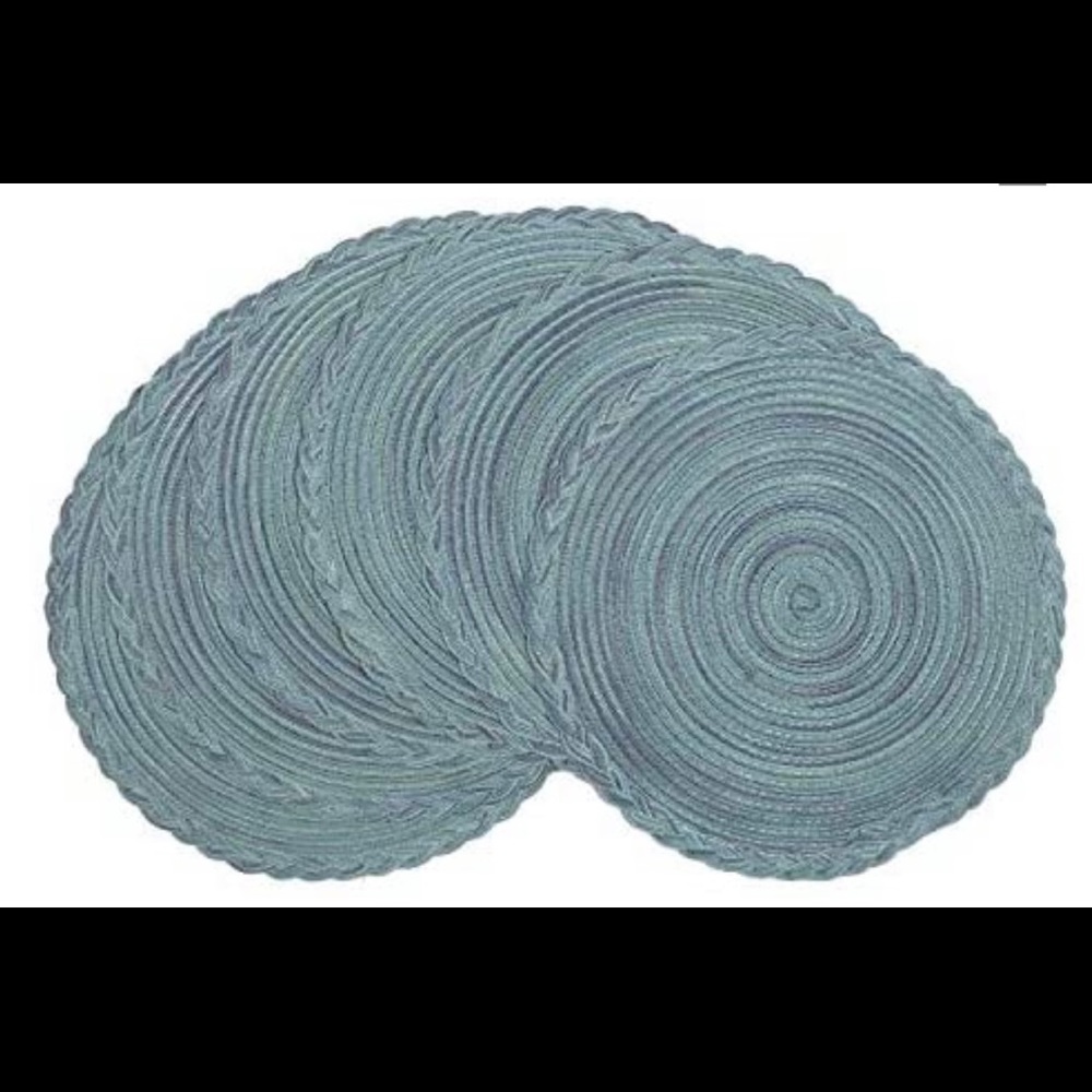 Set of 6 Round Braided Cotton Placemats Non-Slip, Heat Resistant, Indoor/Outdoor